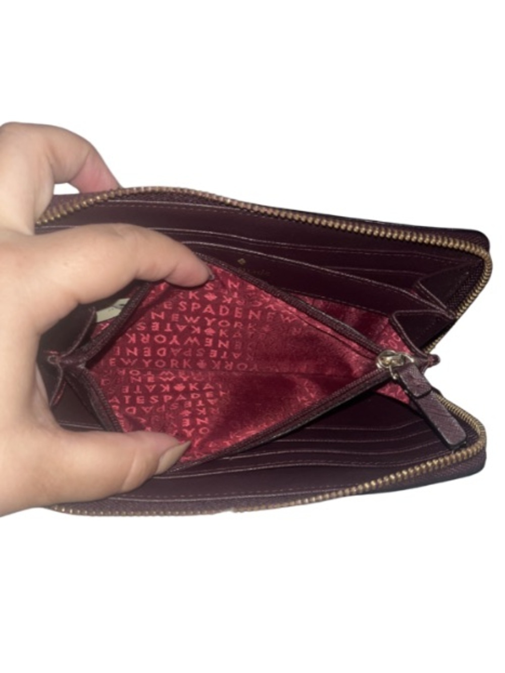 Kate Spade Laurel Way Neda Zip Around Wallet Deep Plum - Picture 11 of 16